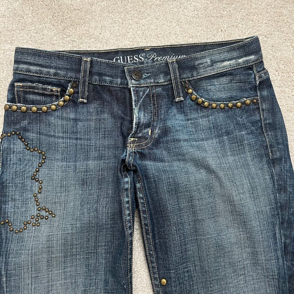 The Real Deal - Vintage Guess Studded Premium Low-Rise Flare Jeans — Size 26